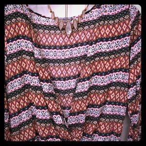 Women’s printed long sleeve top.